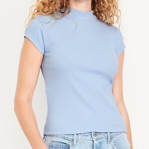 Old Navy Ribbed Mock-Neck Top Blue